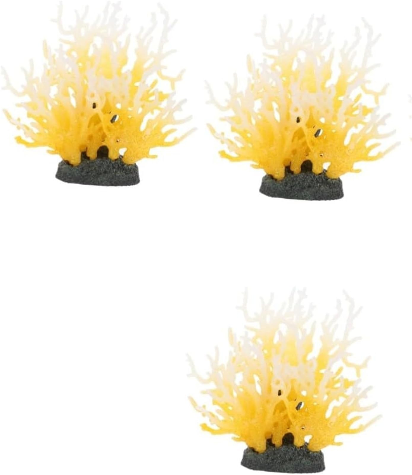 Acuario Decoración Plantas Acuáticas, Paquete de 3 Decoraciones Artificiales de Coral for Acuario, de PVC, for Escritorio y Mesa.