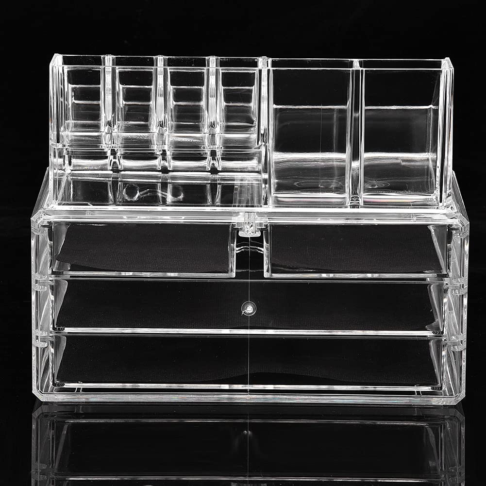 Przezroczysty organizer na kosmetyki do makijażu, pudełko do przechowywania biżuterii, wielowarstwowe etui z szufladami, przezroczysty organizer na biżuterię, na kolczyki, pierścionki