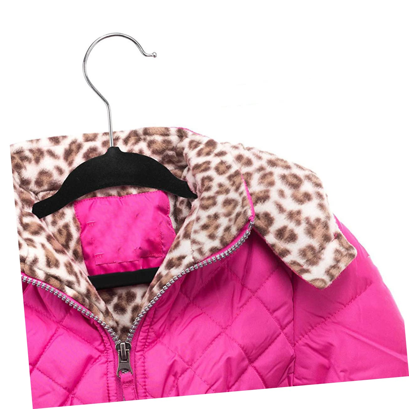 LABRIMP Perchero y Líneas Contorneadas Niña 20 Perchas Antideslizantes de Plástico y Metal, Diseño Moderno Hombros Ajustables para Ropa de Bebés