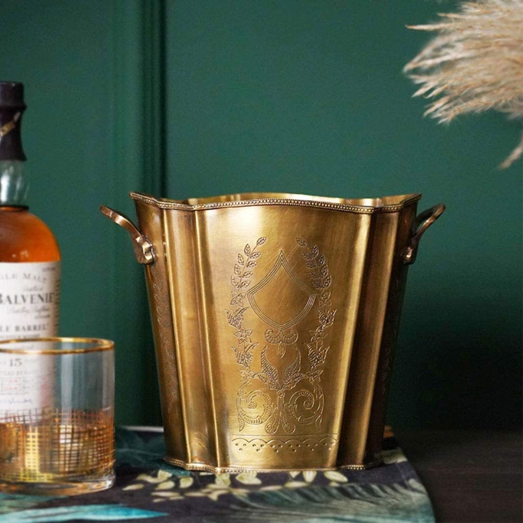 Feste Ed Eventi Secchiello per Il Ghiaccio Intagliato A Mano Secchi per in Ottone per Champagne per Vino Birra da Refrigerazione Vintage Famiglie Bar