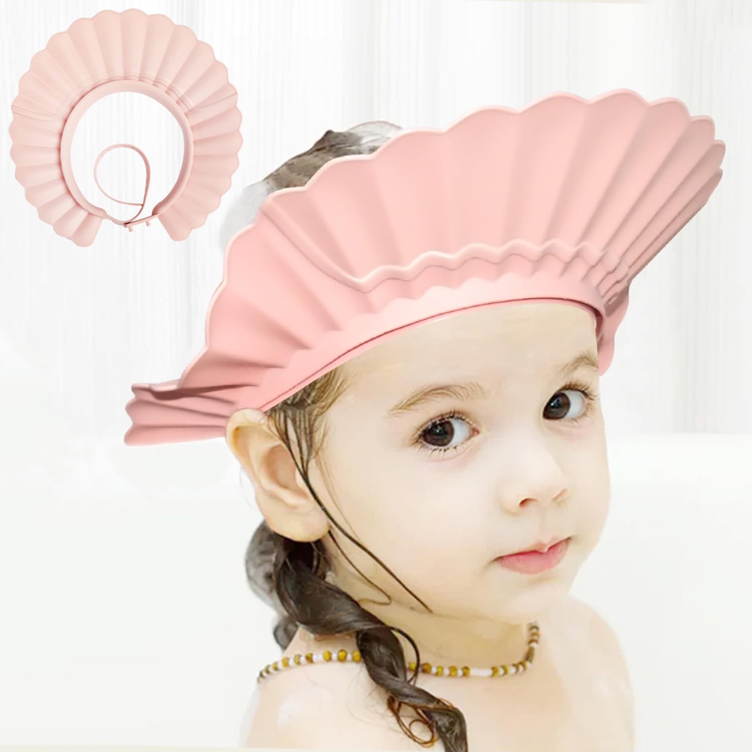 Baby Shower Cap Bath Visor Protection Silicone Adjustable Safe Shower Bathing Cap for Infants Toddler Baby Kids Children