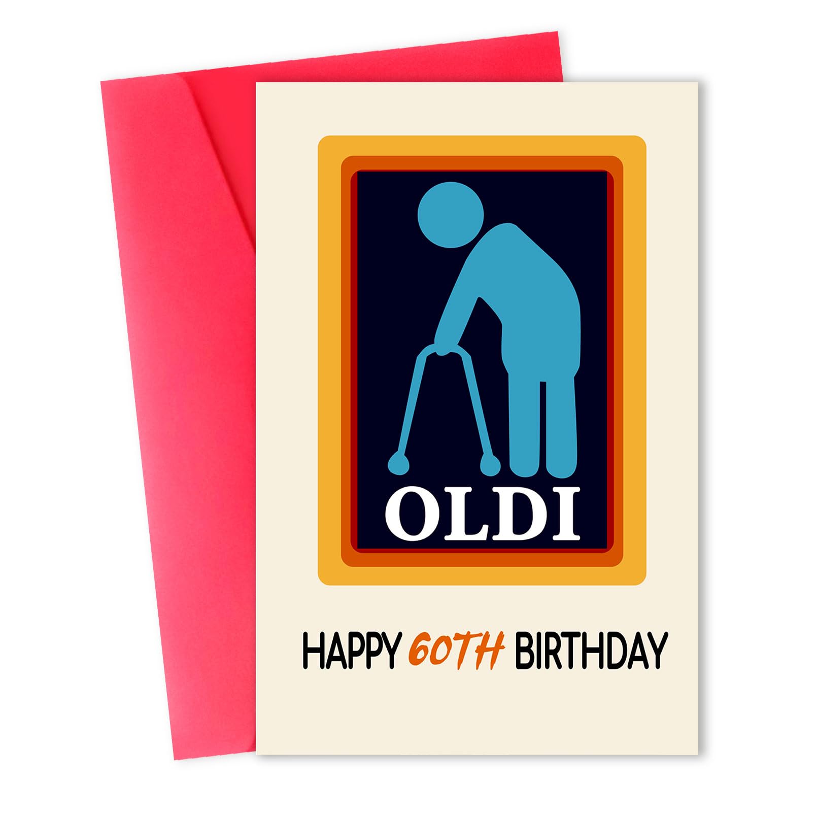 ACHICGIRL Funny 60th Birthday Card, Happy 60 Years Old Birthday Card for Friends, Dad, Mom, Brother, Sister, Unique 60th Birthday Gifts Idea for Women