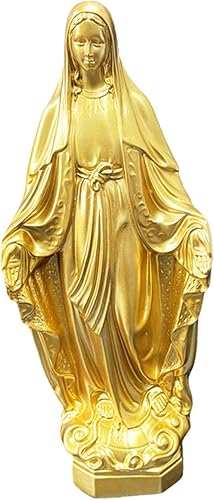 Figura de madre María, escultura religiosa decorativa, estatua de María, adorno de arte de resina para el hogar, dormitorio, escritorio, estantería,