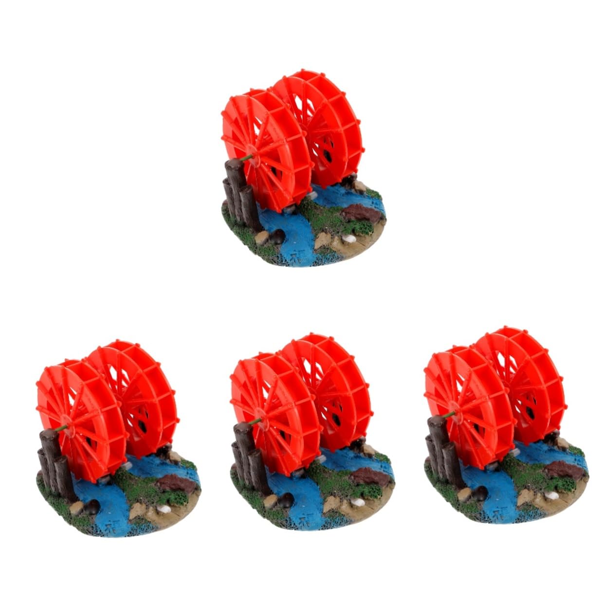 ULTECHNOVO 4 Pièces Ornement D'équipement De Moulin à Vent Accessoires D'aquarium Décoratif Roue à Eau pour Aquarium Décor D'aménagement Paysager D'aquarium Résine