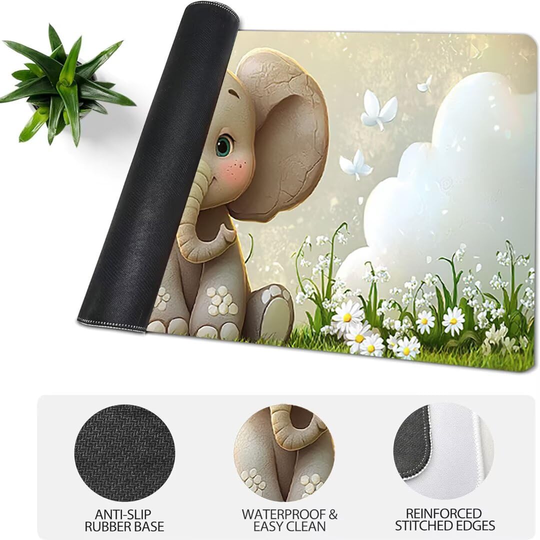 Podkładka pod mysz do gier XXL ze zwierzętami krajobrazowymi, podkładka pod mysz XXL - 1400 x 600 x 3 mm, podkładka pod mysz matowa, bardzo duża tkanina na biurko dla graczy, antypoślizgowa podstawa