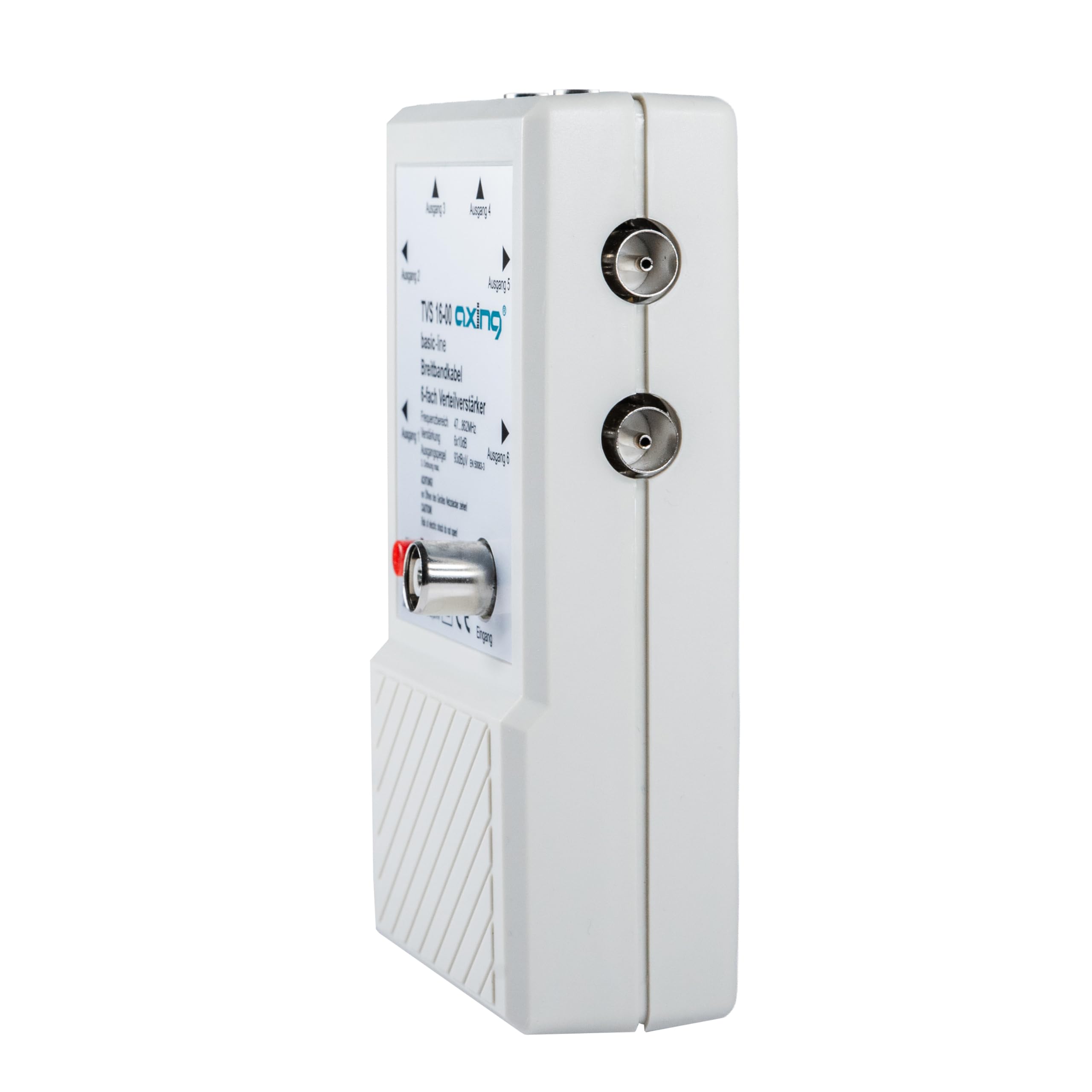 Axing TVS 16-00 Amplificatore per antenna TV digitale terrestre e FM radio, 6 Uscite, 10 dB, 47-862 MHz