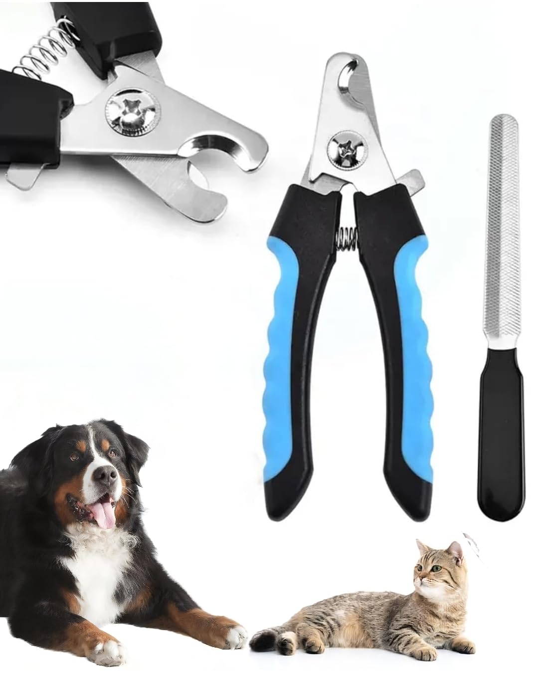 Mili & Leon Cortauñas para Mascotas, Perro y Gato con Protector de Seguridad Acero Inoxidable, alicates, uñas Profesionales para Mascotas Perros, Gatos, conejas y Veterinaria