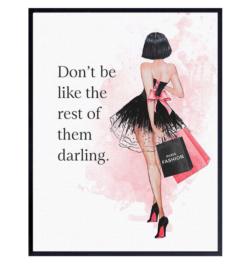 Inspirational Quotes Art LARGE 11x14 - Glam Wall Decor for Women - Luxury Fashion Designer Art, Home Decoration - Couture Gift for Fashionista - Girls Bedroom, Teen Room Decor - positive affirmation