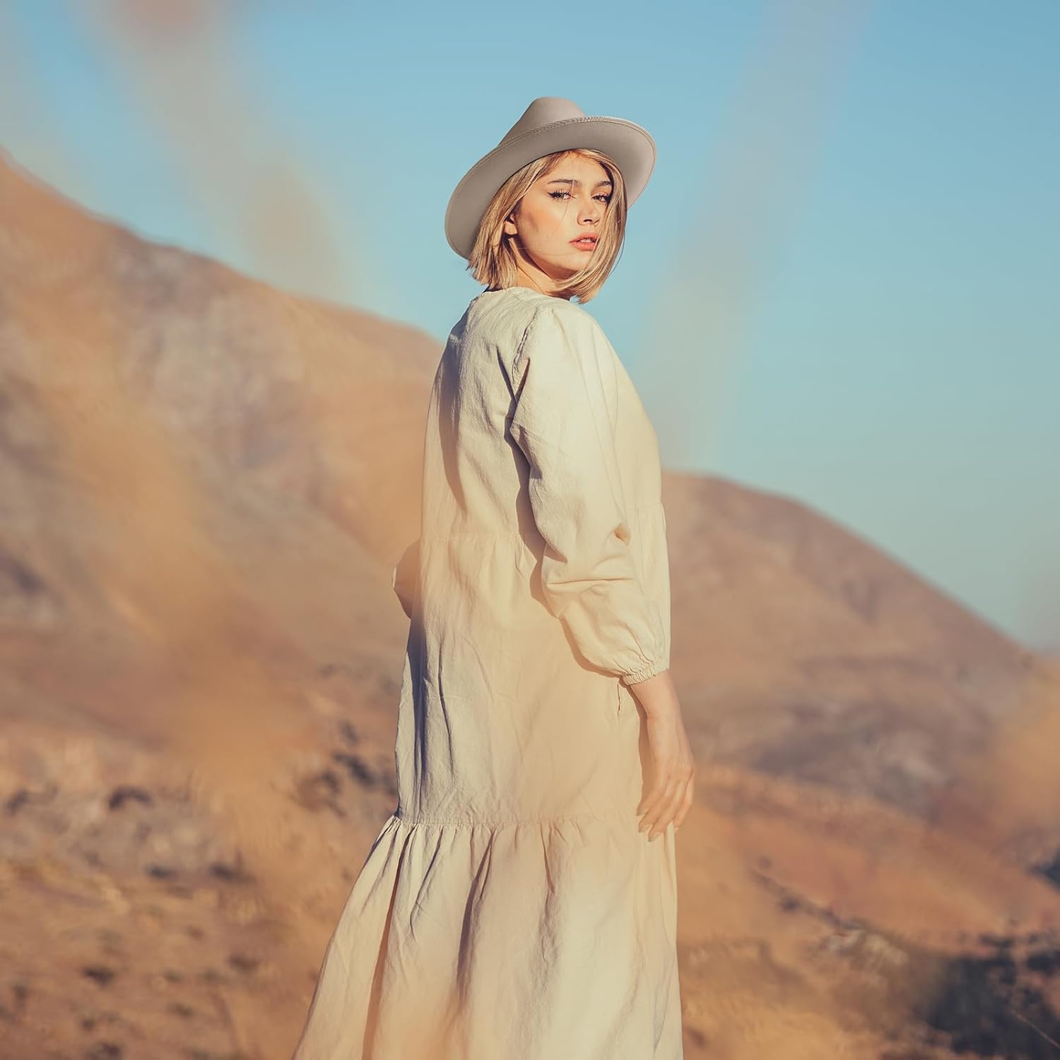 Open Road Hat Fedora Hat Pure Wool Felt Hat Vintage Rancher Hat Airway Vented Panama Hats for Men Women - Image 4