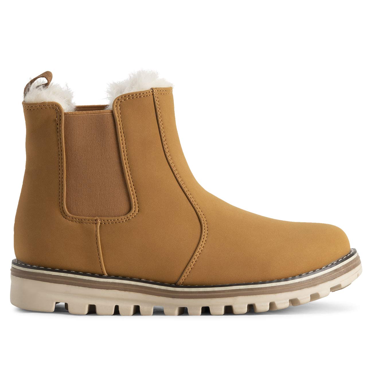 Polar Damen Chelsea Stiefeletten – Nubuk-Optik, Memory Foam, Wasserdicht, Gummisohle, Kunstfellfutter, Genähte & Umgeschlagene Sohle
