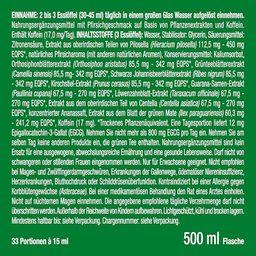 Detox Tee zum Abnehmen - DietySlim 100% Vegan | Natürlich Leber & Körper entgiften | 6 Wöchige Entgiftungskur | Entschlacken, Entwässern Grüner Tea - 500ml