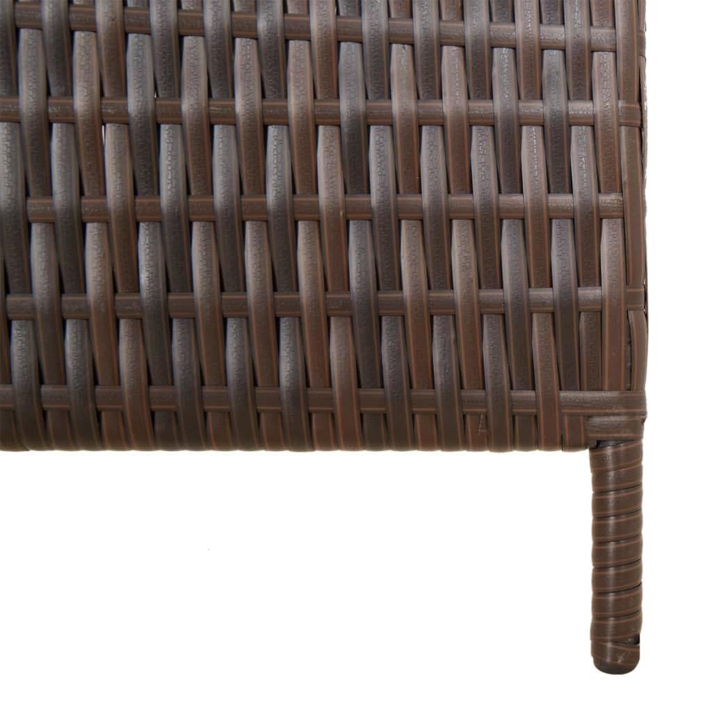 Muebles, separadores de habitaciones, separador de habitación, 5 paneles, ratán de poliéster marrón