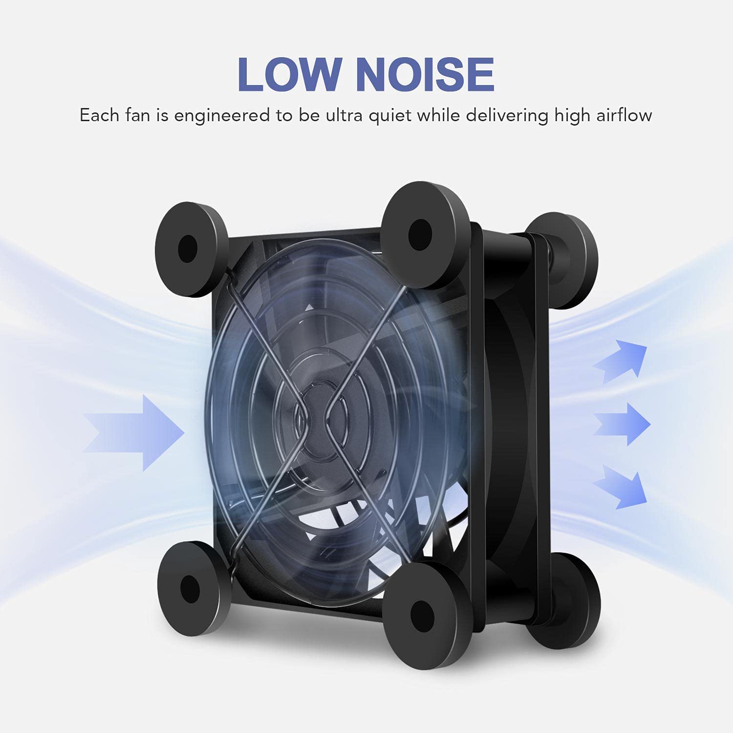 iPower Ventola di raffreddamento silenziosa da 120 mm, con doppia porta USB, con regolatore di velocità, per ricevitore DVR/Playstation/Xbox/Computer Cabinet Cooling, confezione da 2, nero