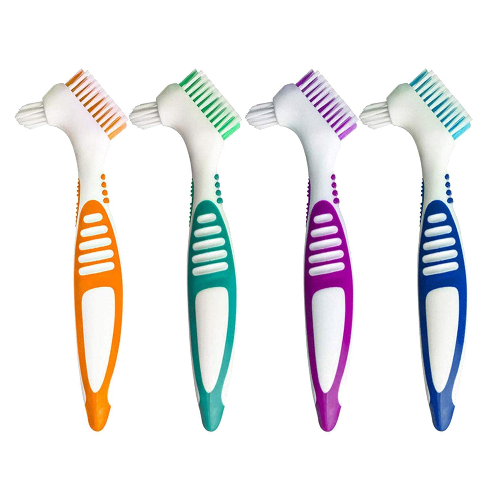 JAZZY PEARLS Double Sided Denture Cleaning Brushes Set Multi-Layered False Teeth Brush 4x-picture-14