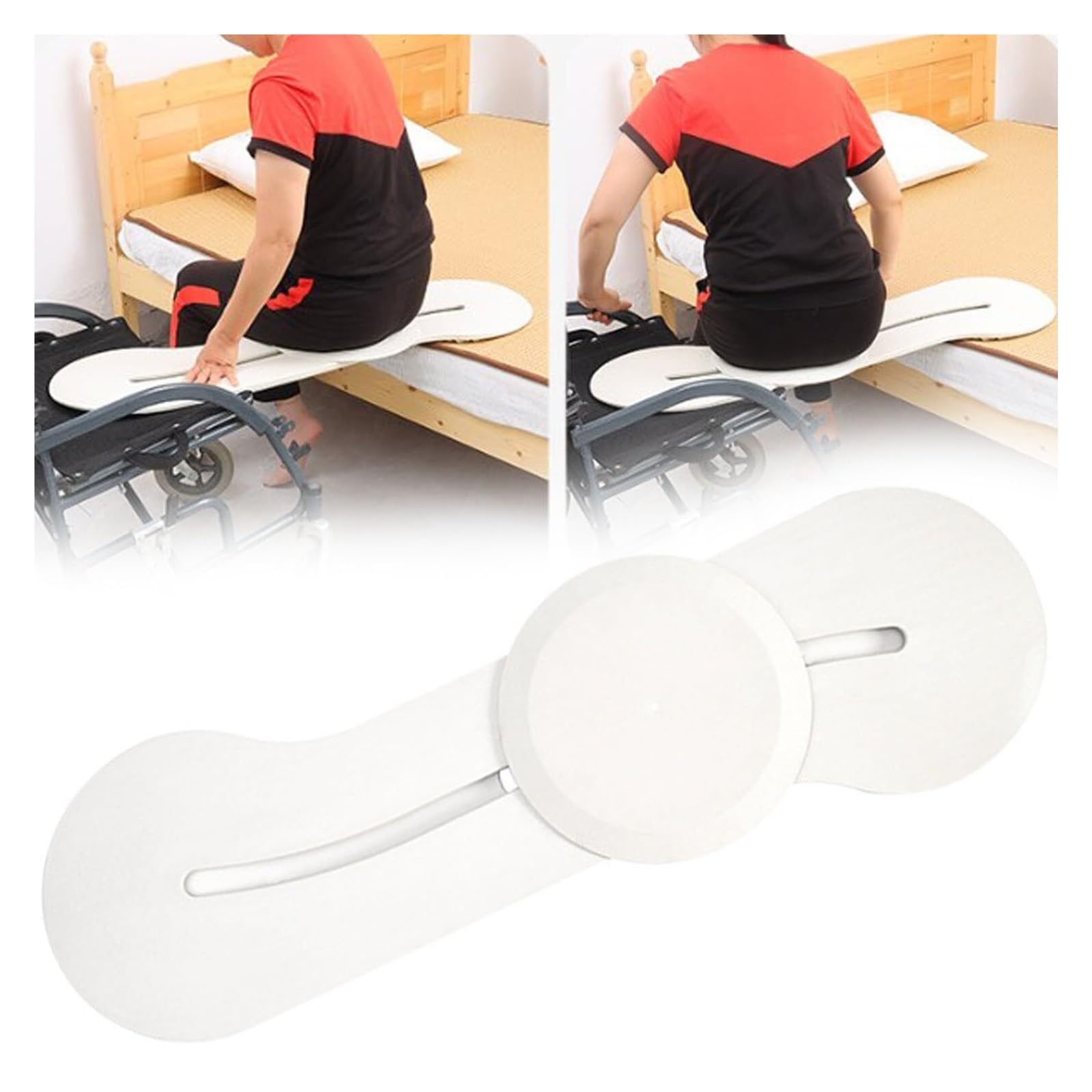 Tabla de transferencia for silla de ruedas con disco deslizante-102cm | Polímero robusto, transferencia guiada 360, de cama a silla, personas movilidad reducida, deslizamiento suave sin esfuerzo