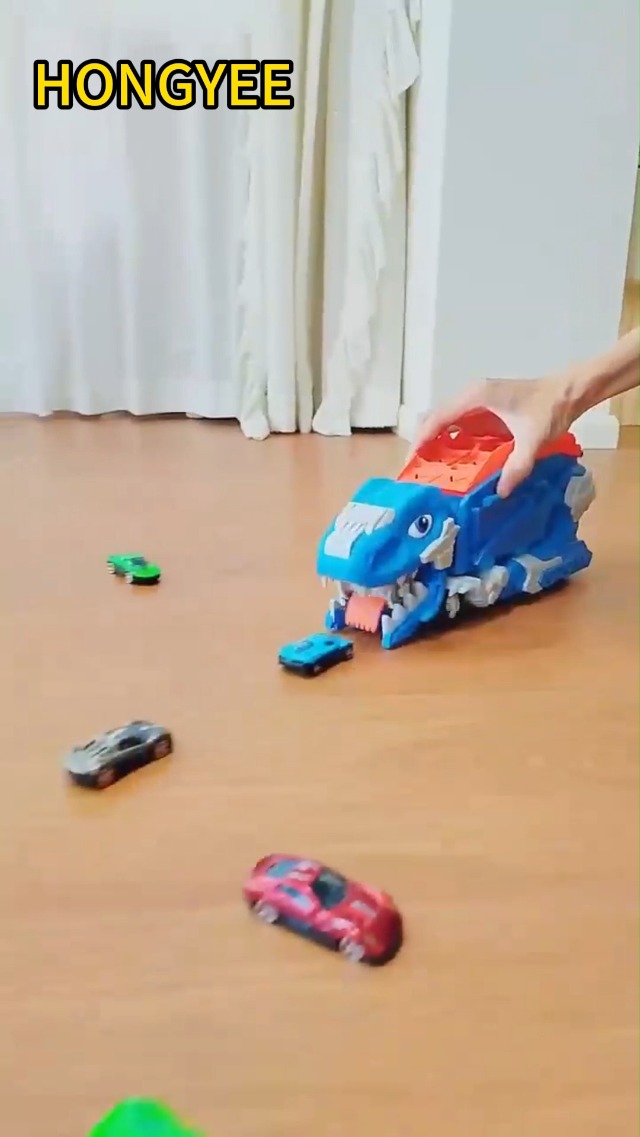 Giocattoli per camion per bambini di 3 4 5 6 anni, giocattoli auto pista set dinosauro camion trasportatore con 10 giocattoli auto pressofuso, si trasforma in Dino, set di auto per bambini