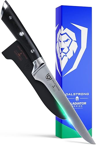 Dalstrong Cuchillo deshuesador  Hoja flexible de 8 pulgadas  Gladiator Series Elite  Cuchillo de cocina alemán forjado de acero de alto carbono