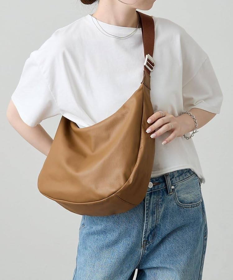 Amazon.co.jp: [ラシット] 名品 ソフトレザーラウンドビッグショルダー