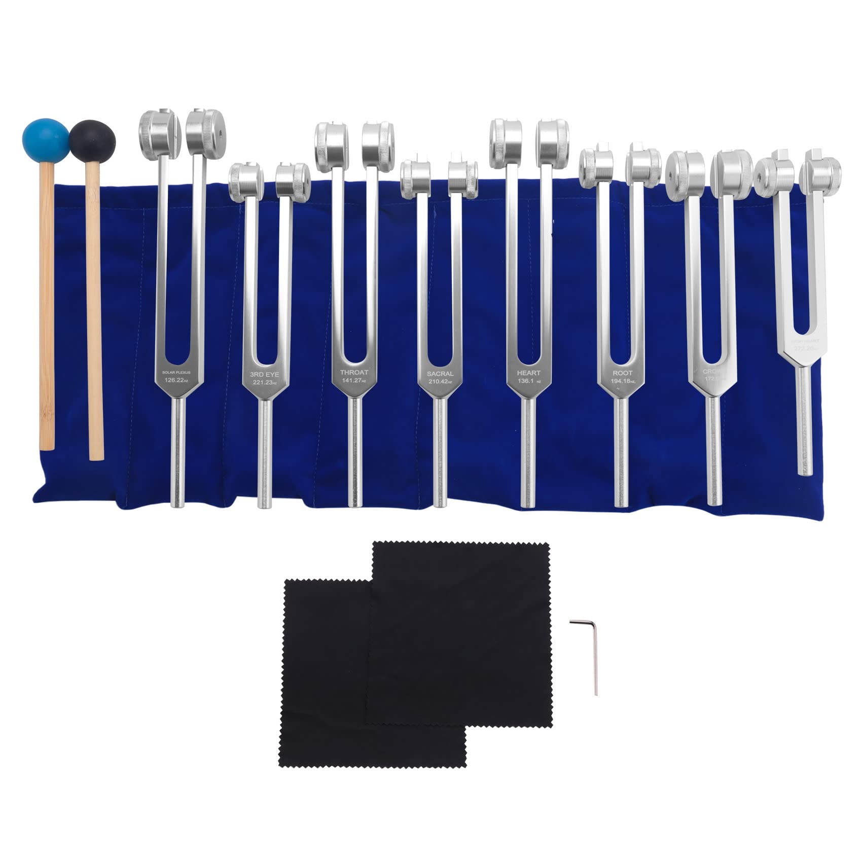 Lazycloud Tuning Fork, 7 Chakras+1 Soul Purpose Weighted Tuning Forks