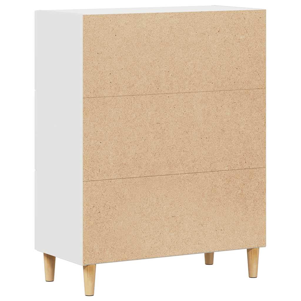 Kredens biały, 69,5 x 34 x 90 cm, materiał drewnopochodny, z szufladami i przegródkami, do salonu, jadalni i korytarza, wszechstronne miejsce do przechowywania