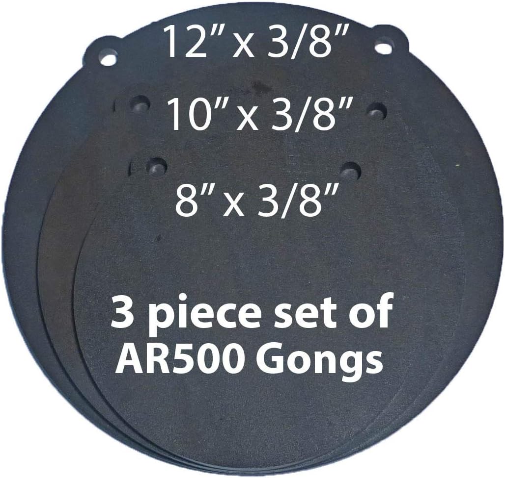 Tactical Scorpion Gear TSG-GGCB4 AR500 3/8" Steel Shooting Target Gong Laser Cut (3/8" AR500, 8", 10 and 12" GONGS)