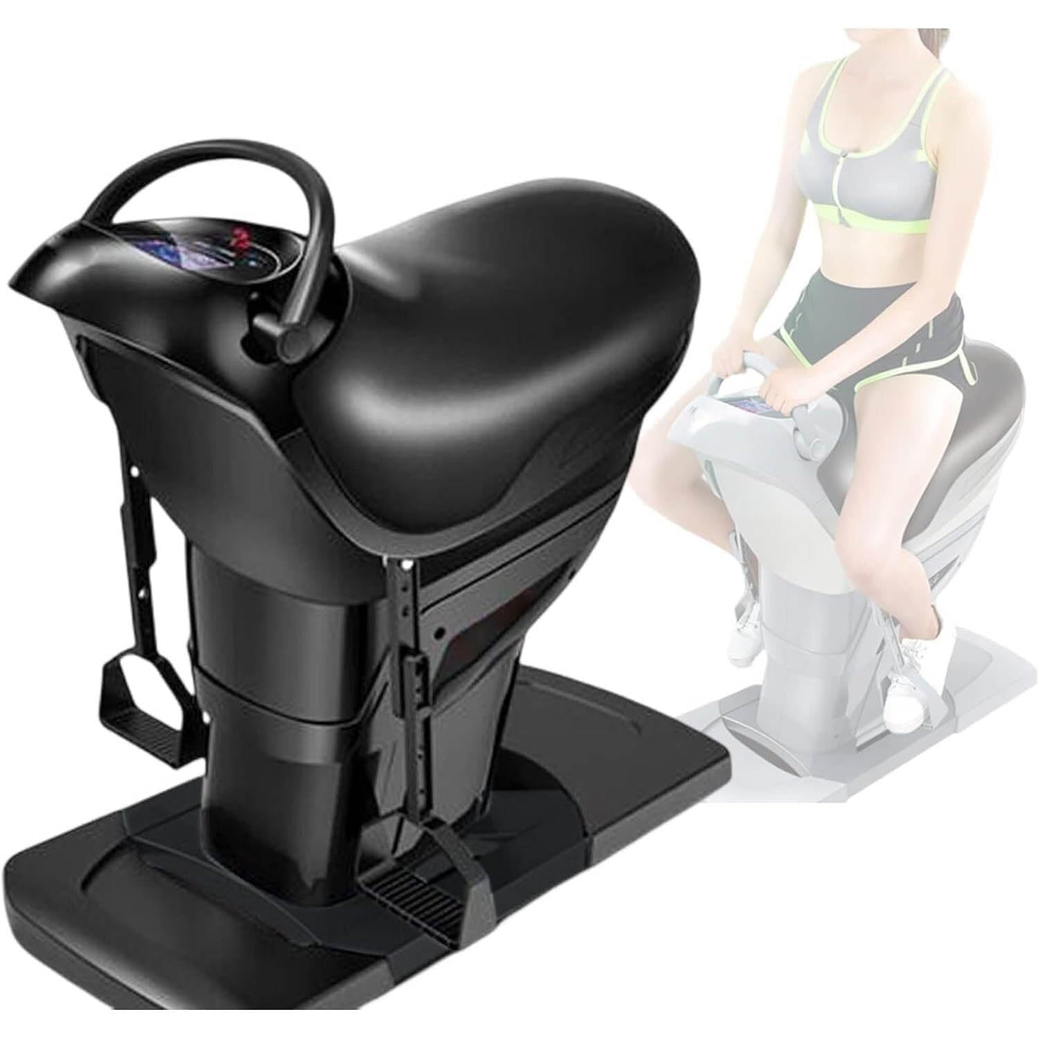oiakus Electric Horse Riding Simulator, Horse Riding Abdominal Exercise Machine, Abdominal Fitness Exercise Machine, LED Display, 20 Speeds, for Healthy Weight Loss and Fitness