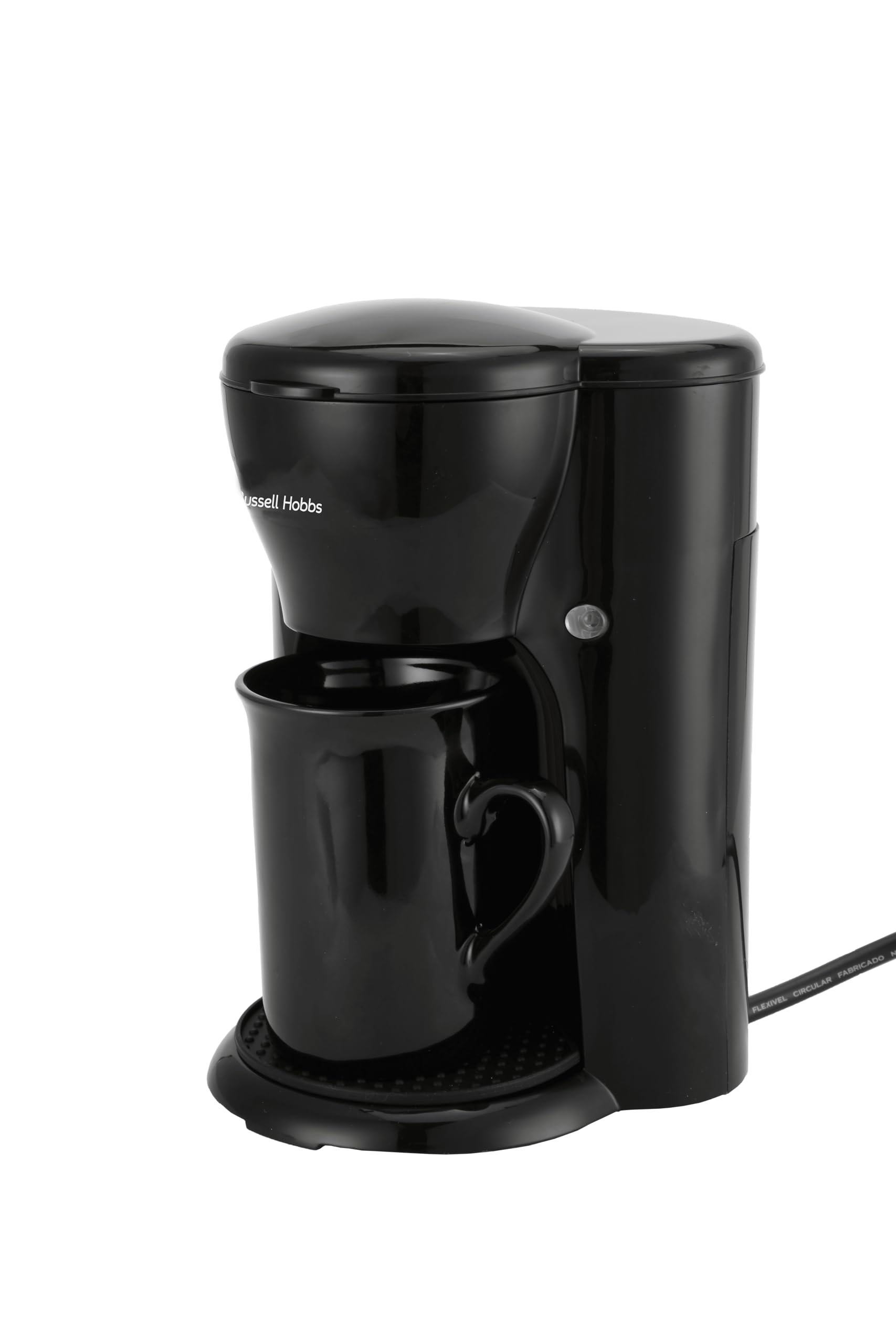Russell Hobbs Quiet Brew 1 Cup Coffee Maker | 300W, 0.125L Capacity, Fast Brewing in Under 3 Minutes | Includes Ceramic Cup & Permanent Filter | Compact Design, Anti-Slip Coaster | 2-Year Warranty