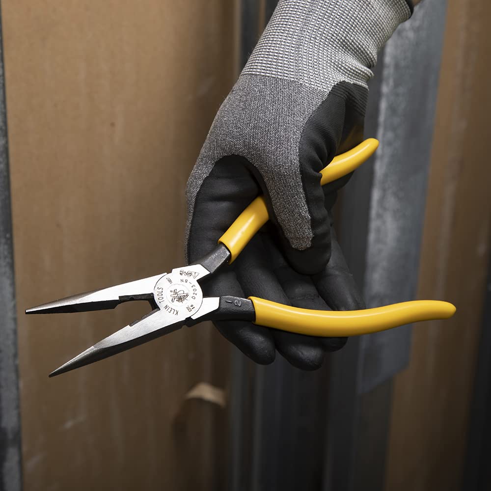 Klein Tools D203 – 8 20,3 cm Heavy-Duty long-nose pliers-side-cutting, D203-8N