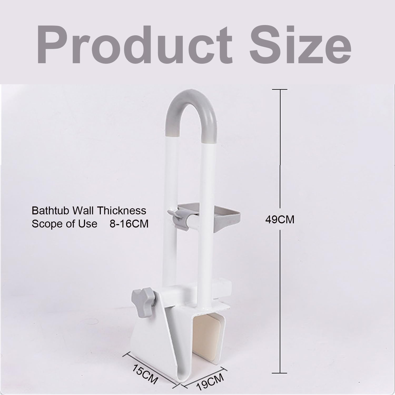 Agarraderas Baño para Mayores,Ayuda para Entrar en la Bañera, Ajustable de 8 a 5 cm, Mango de Bañera para Personas Mayores,Fijación de carga Sin Taladrar,Asa de Seguridad Baño