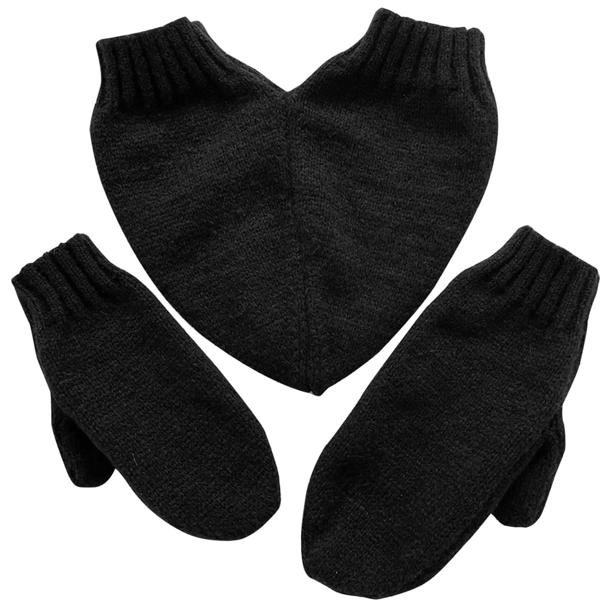 Ehoter Women's Black Couples Mittens Lovers' Hand-In-Hand Gloves Christmas Gloves For Couples Men Winter Mittens Gloves Valentine's Gift For Girlfriend Boyfriend (Black)