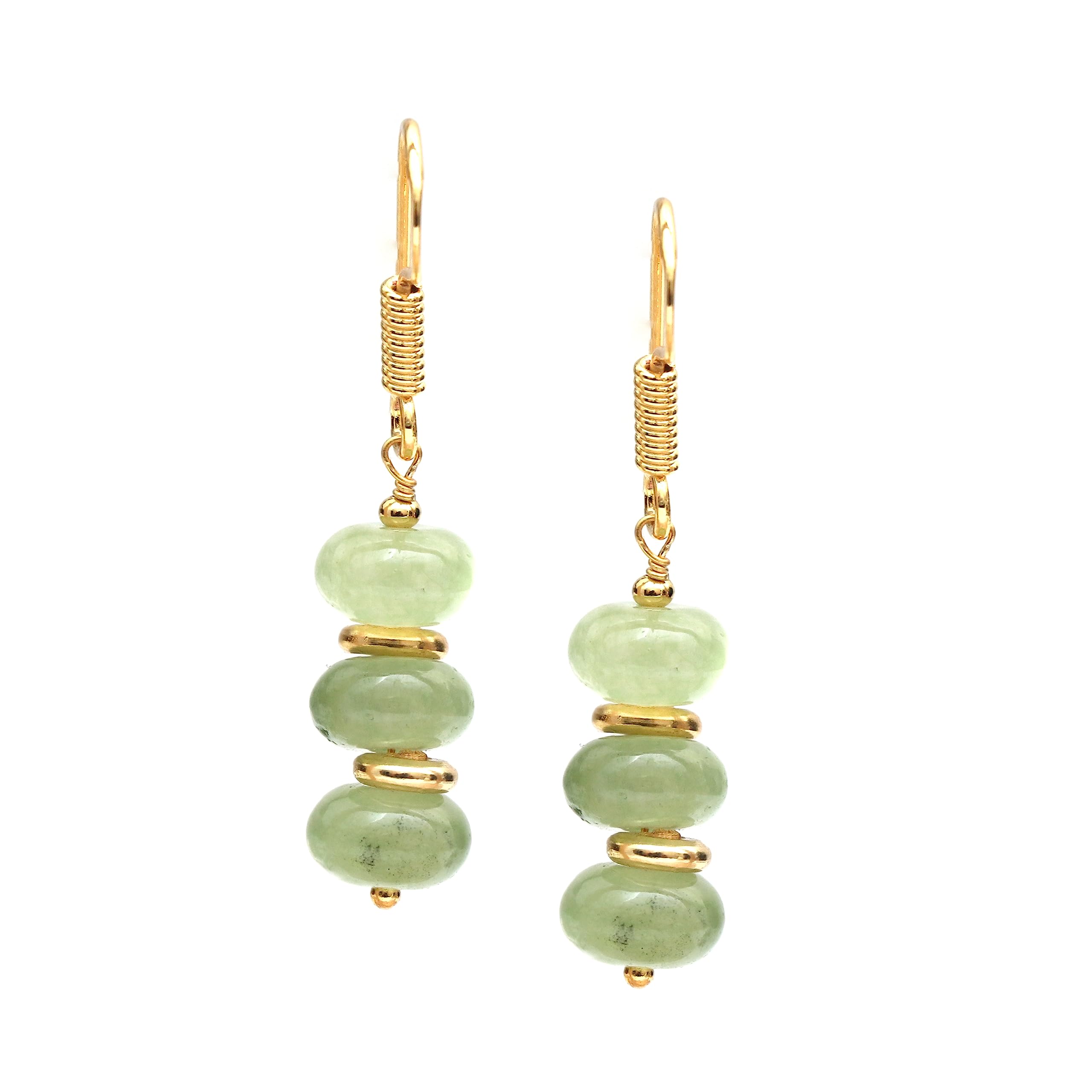 Gempires Lightweight Beaded Earrings Handmade Gemstone Jewelry Hypoallergenic Gold Plated Dangling Earrings For Women