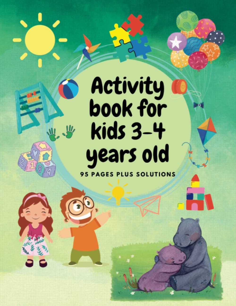 Activity Book For 3-4 Year Olds : Colouring pages, Maze, Learn to draw, Connect the dots