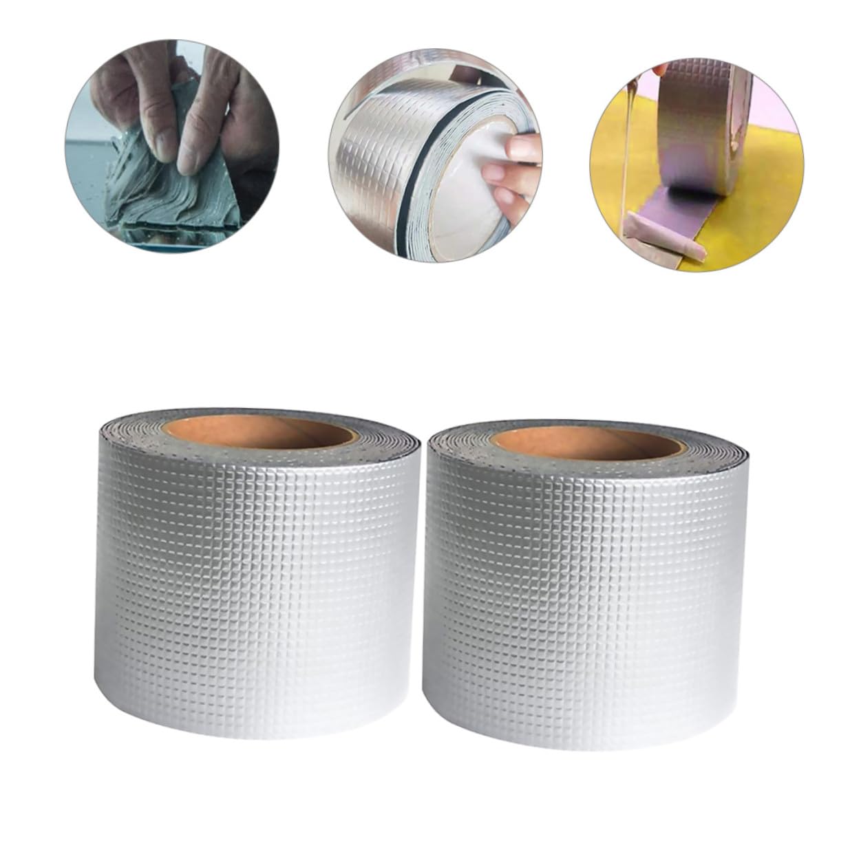 LIFKOME 2 rollos Cinta Butilo Sellado Exterior Goteras Techo Canaletas Reparación Tubos Adhesiva Resistente UV y Antienvejecimiento