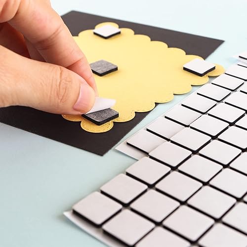 Miniatura 6 de Juego de 6 cuadrados de espuma adhesiva de doble cara 3D de 2 tamaños para hacer tarjetas, adhesivos dimensionales adhesivos adhesivos permanentes