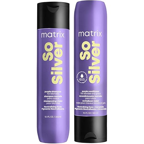 MATRIX So Silver Purple Shampoo and Pigmented Conditioner Set - Removes Brassy Yellow Undertones, Toning Conditioner For Blondes and Greys, Premium Salon Conditioner, Vegan