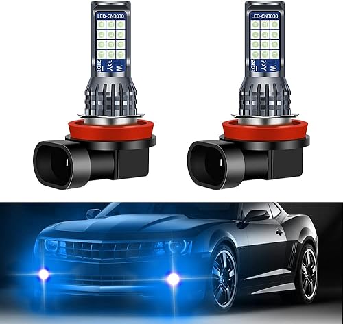 Vista 24 de 2 bombillas LED H8 H9 H11 antiniebla de limón verde, 24 LED 3030 chips superbrillantes, bombillas LED de repuesto DRL para automóviles, camiones