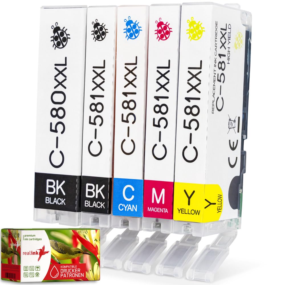 Lot De 10 Imprimantes Canon TS705a Jet D'Encre + 10× Cartouches Compatibles Realink XXL – Sans Scanner Ni Copieur