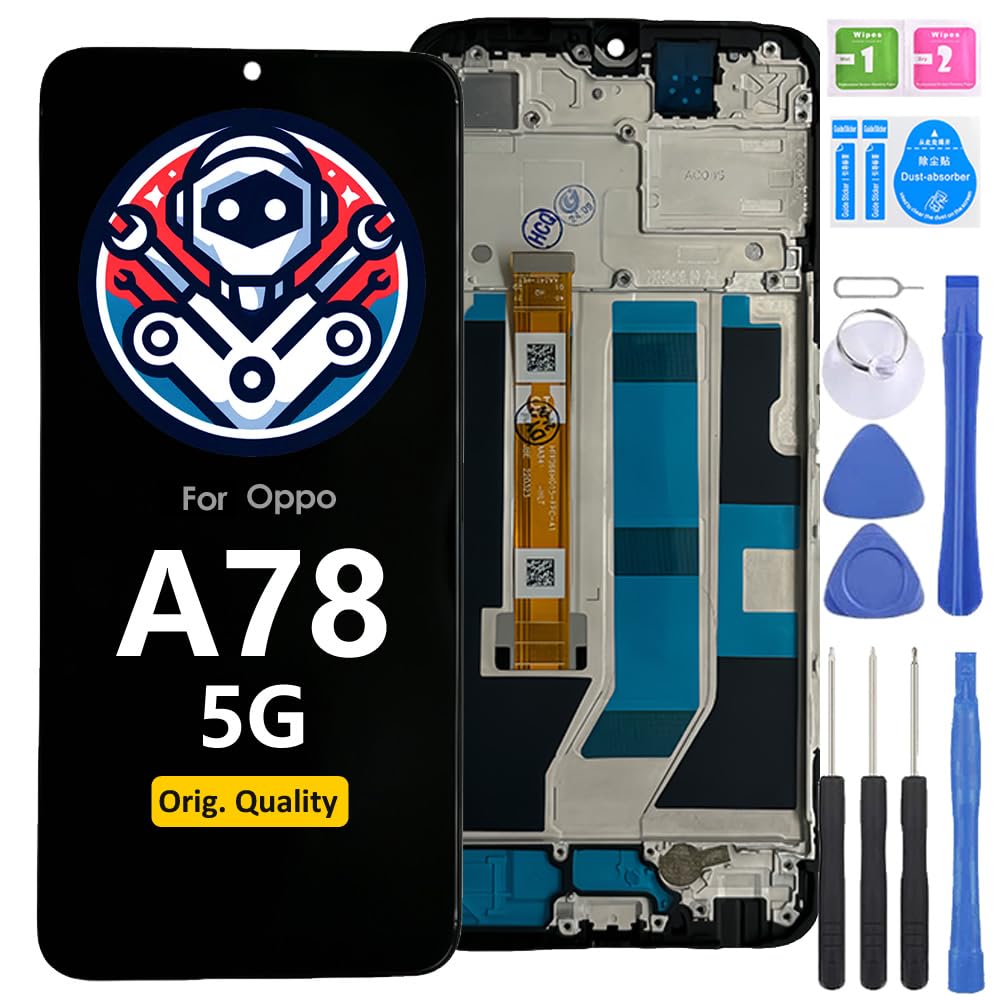 Schermo LCD Display Digitalizzatore Touch Screen Ricambio Compatibile con Oppo A78 5G Original con Marco Schermo Completo con Strumenti