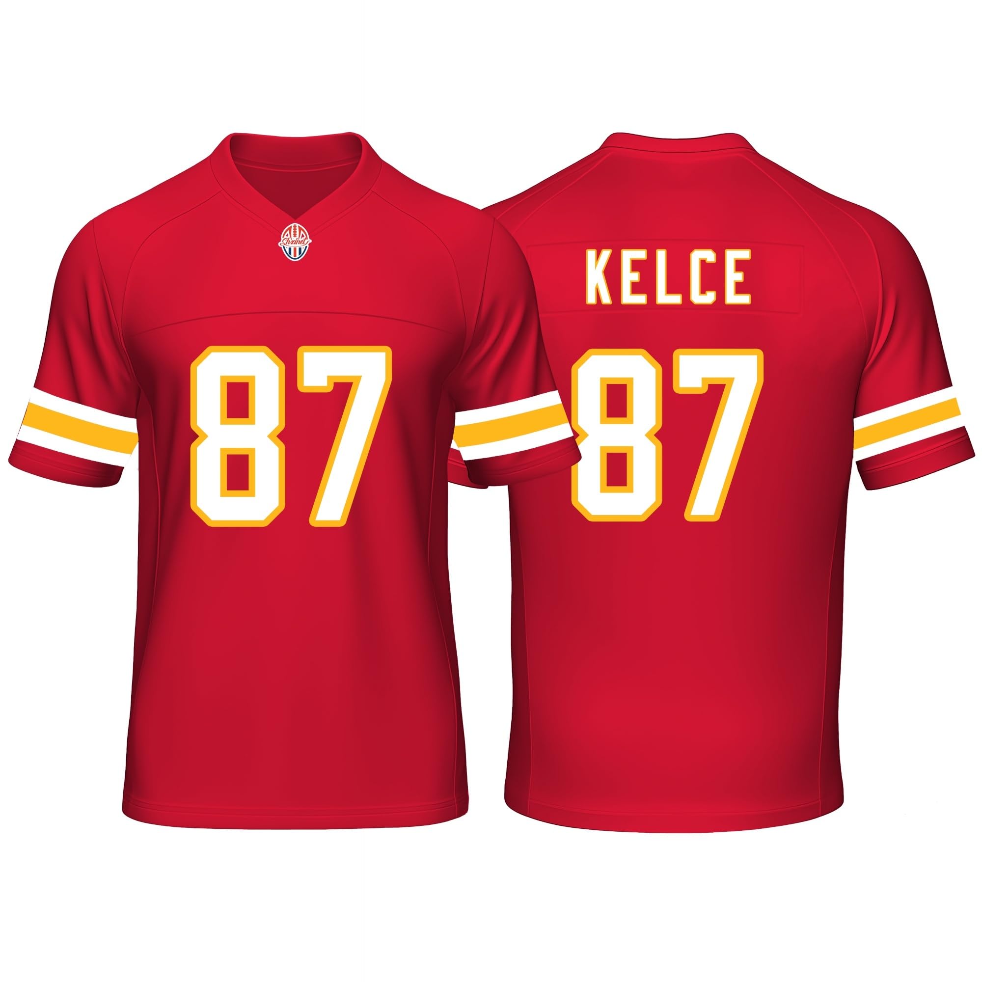 Custom Mens/Youth Football Stitched T-Shirt for Sports Fan red No Brand/Logos