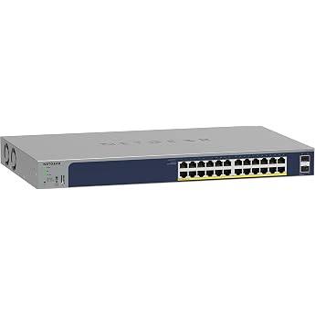 NETGEAR PoE Switch 24 Port (GS724TP V3), Gigabit PoE+ Smart Managed Switch 19 Zoll, 24x PoE+ 190W, 2X 1G-SFP, Desktop oder Ra