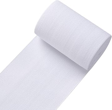 Knit Elastic Bands for Sewing White Heavy Stretch High Elasticity Flat Elastic Cord 4 Inch Wide Braided Elastic Spool 3 Yard