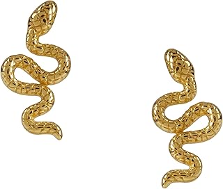 Gold Snake Earrings, Evil Eye Earrings, Gold Stud Earrings for Women, Dainty Gold Earrings, 14k Gold, 925 Solid Sterling Silver Earrings, Snake Studs, Nickel Free Earrings,, Sterling Silver, No Gemstone