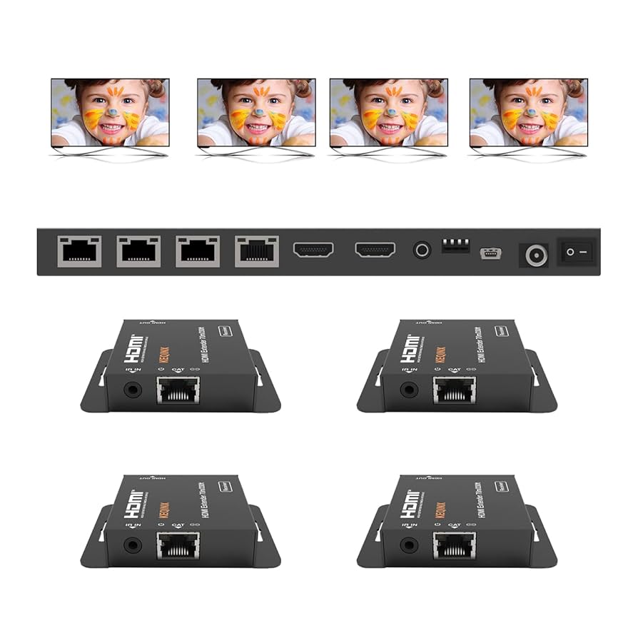Amazon | KEQINX 1x4 HDMI エクステンダー スプリッター 4K over