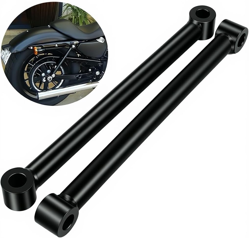 10" Rear Lowering Kit Rigid Hardtail Struts Compatible with Harley Dyna Sportster 883 1200 Wide Super Glide Street Bob (Black)​