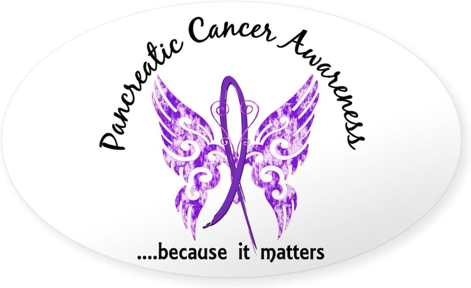 CafePress Pancreatic Cancer Heaven Needed Her Oval Bumper Sticker Car Decal