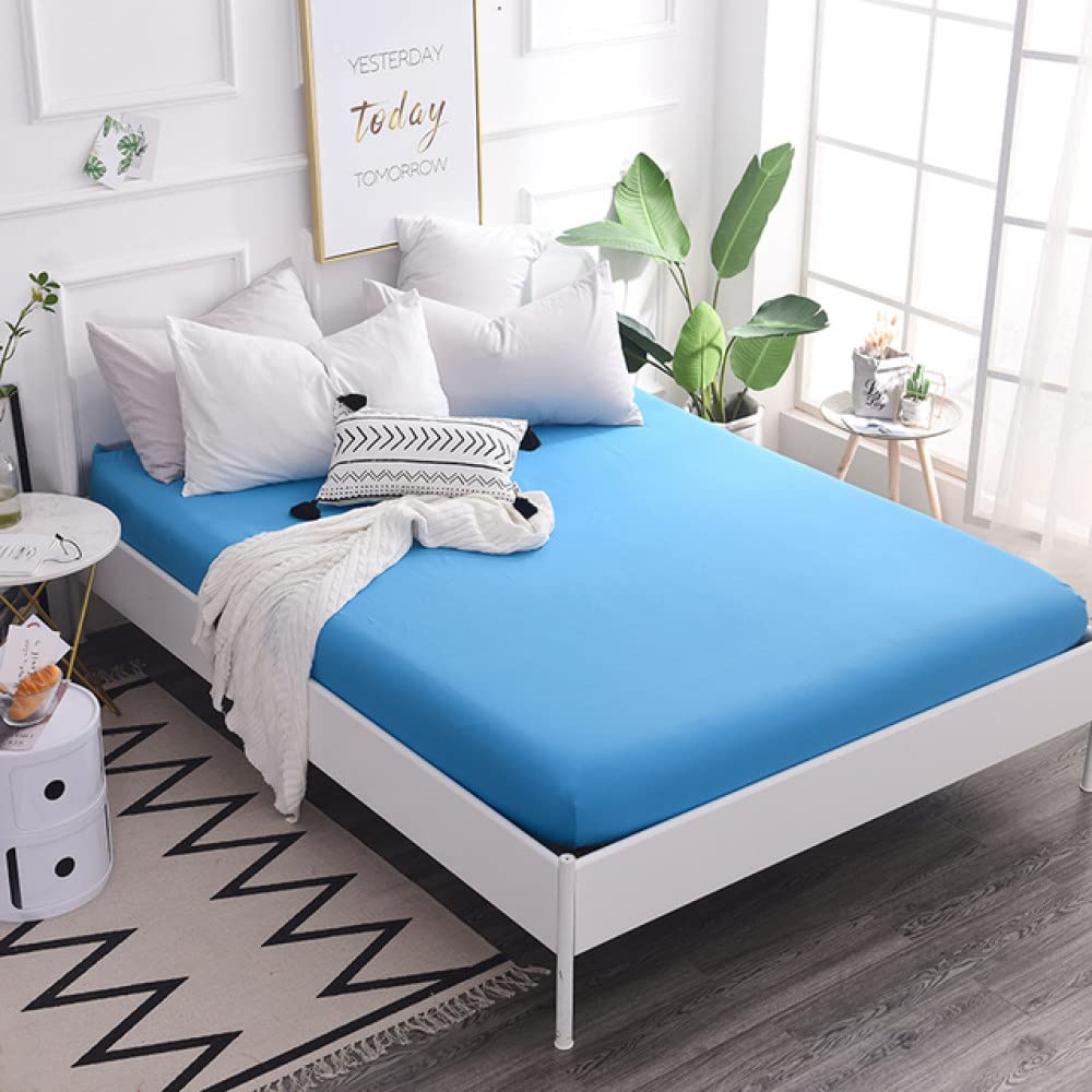 Drap-housse coton élastique grand lit Queen Size avec taies d'oreiller