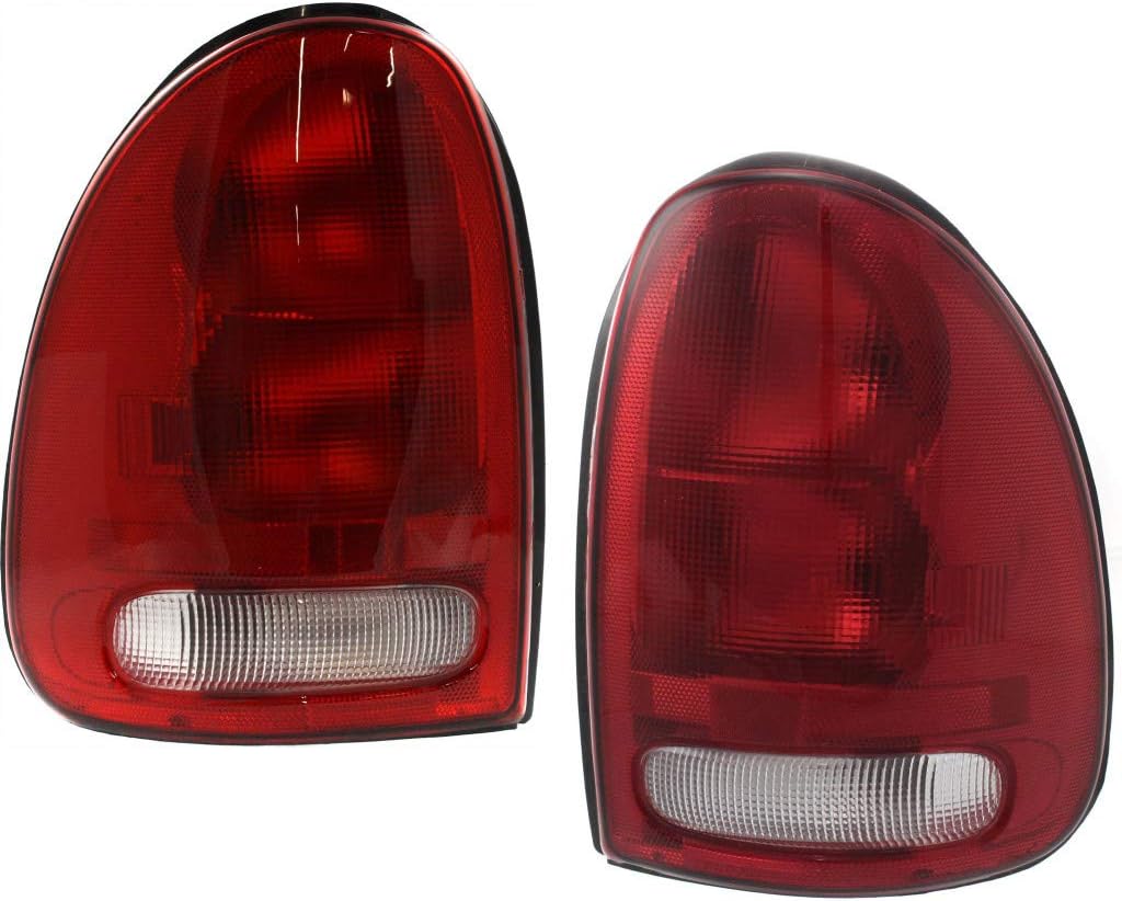 CarLights360 For 1996-2000 Chrysler Town & Country Pair Rear Tail Lights Driver and Passenger Side Assembly Unit CH2800125 CH2801125-For 4576245 4576244