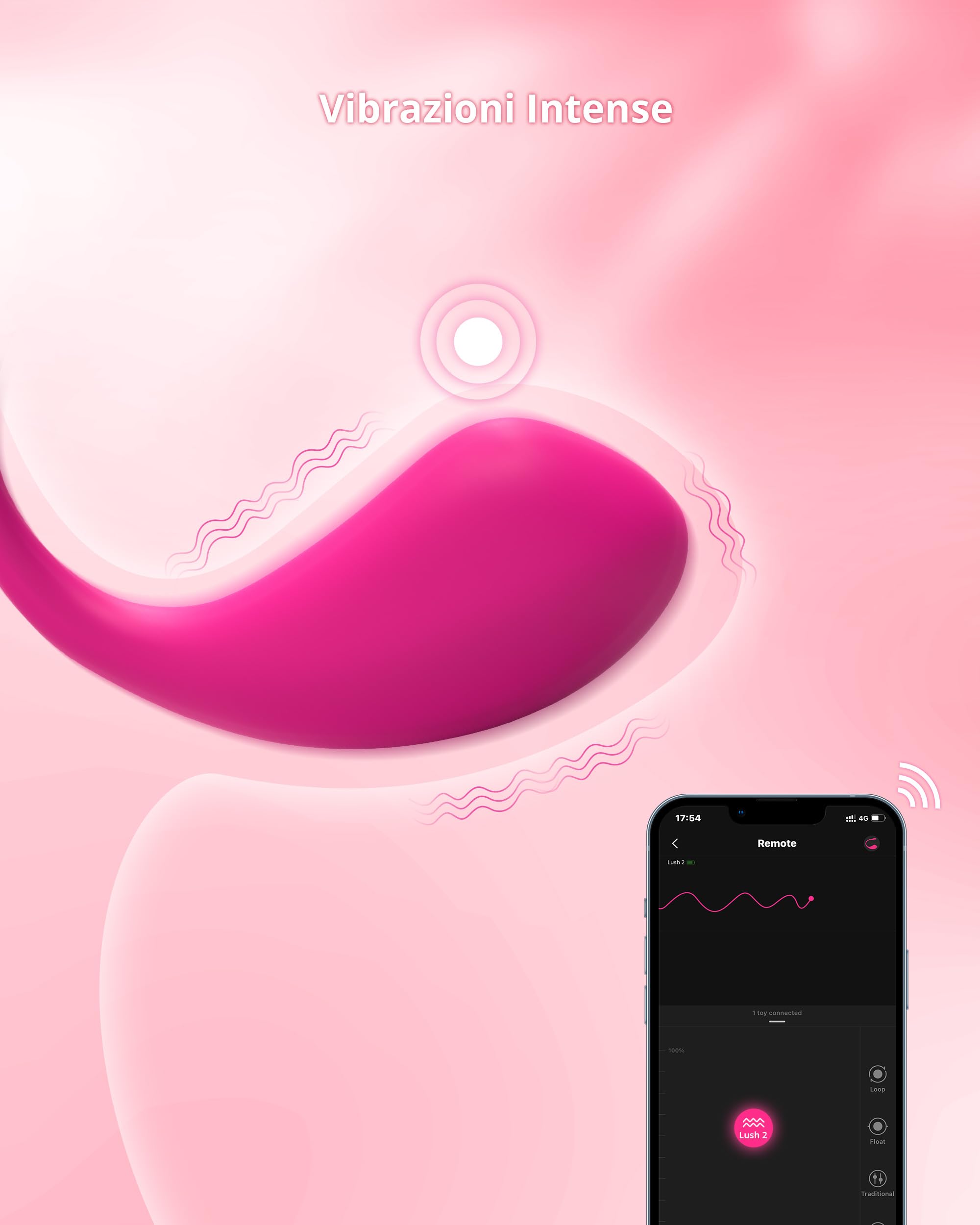 Sex Toys Donna LOVENSE Lush 2 Vibratore Bluetooth App Control, Punto G Vibratore per Wireless a Distanza per Donna, Modalità di Vibrazione Personalizzate illimitate