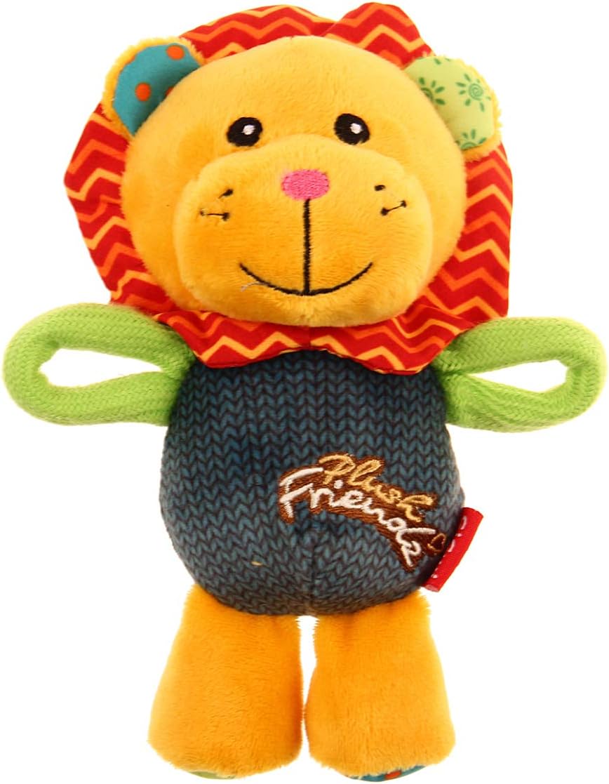 Gigwi PlUSh Friendz Squeaker Dog Toy, Lion