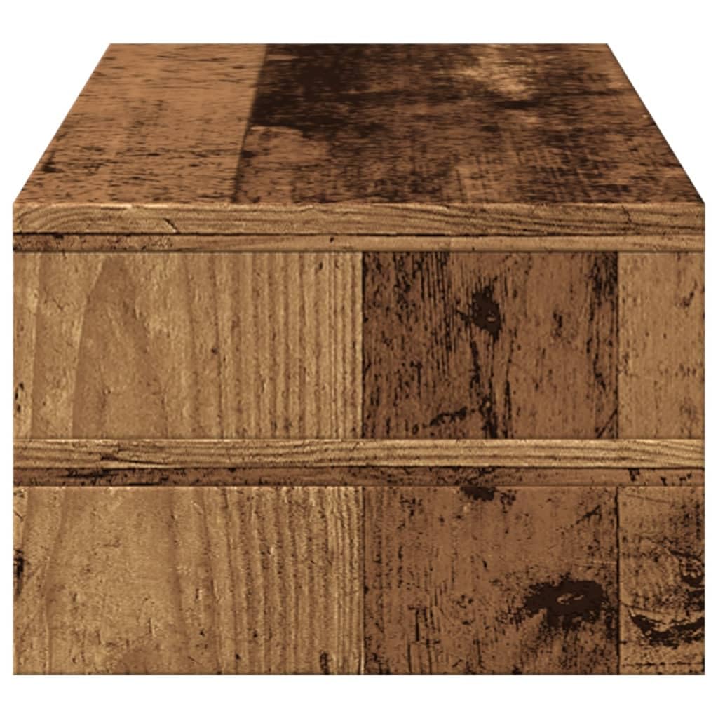 Supporto per monitor in legno effetto legno anticato, 54 x 22 x 15 cm, rialzo ergonomico per scrivania